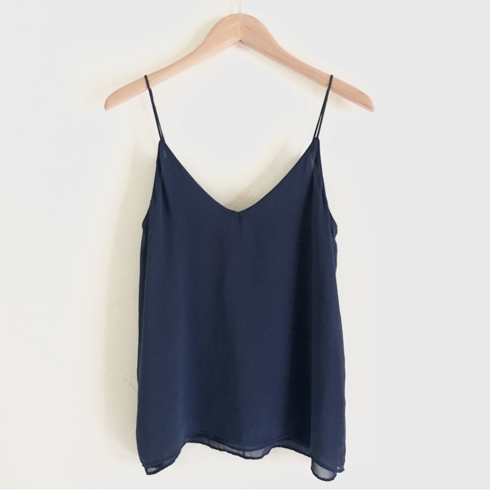 Zara Navy Chiffon Cami